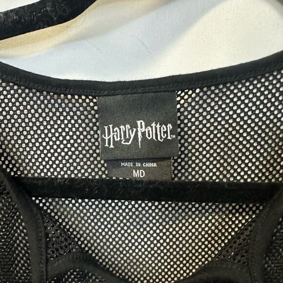 Harry Potter Mesh Top Shirt Polyjuice Love Potion Embroidery Tie Front Rare M - Picture 2 of 5